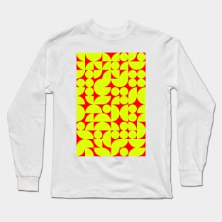 Fire Colored Geometric Pattern - Shapes #7 Long Sleeve T-Shirt